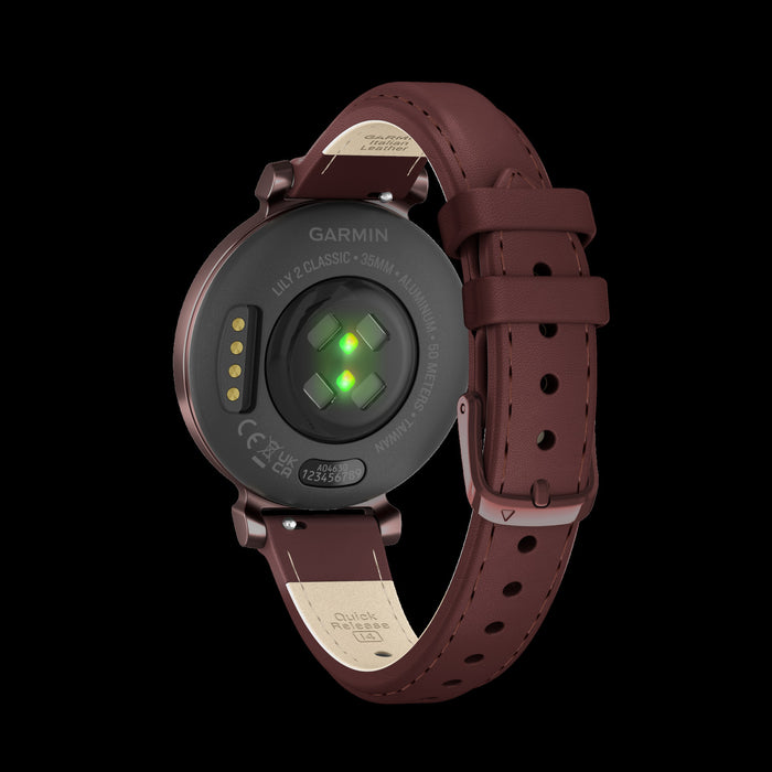 Garmin Lily™ 2 Montre Connectee - Suivi De La Sante Avec Lentille A Motif Elegant, Ecran Tactile - Bronze Fonce
