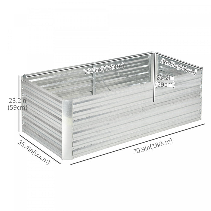 Outsunny Jardiniere Surelevee En Metal Avec Tiges Renforcees, Argente