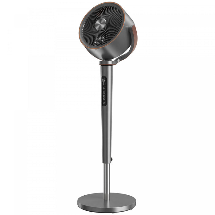 HOMCOM Ventilateur sur Pied Silencieux 20 dB, Oscillant avec 12 Vitesses, Lumiere LED