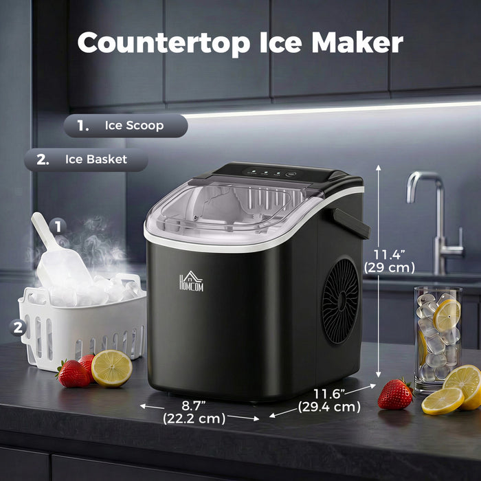 HOMCOM Machine a glacons portable pour comptoir, noir