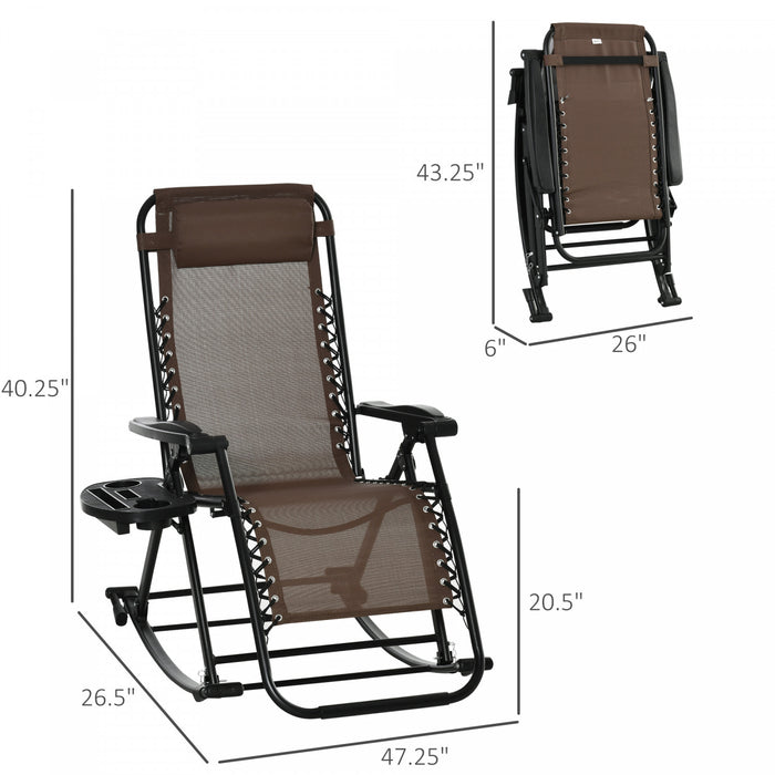 Chaise Longue Inclinable Zero Gravite Ajustable 2 En 1 Outsunny, Marron