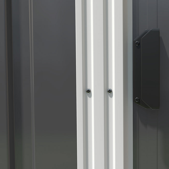 Outsunny Abri De Rangement Exterieur 5 X 7 Pieds Avec Fondation, Gris Fonce