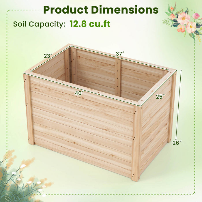 Costway 1 Pcs Boite De Planteur Elevee Avec Base Ouverte Pour Legumes Profondement Enracines