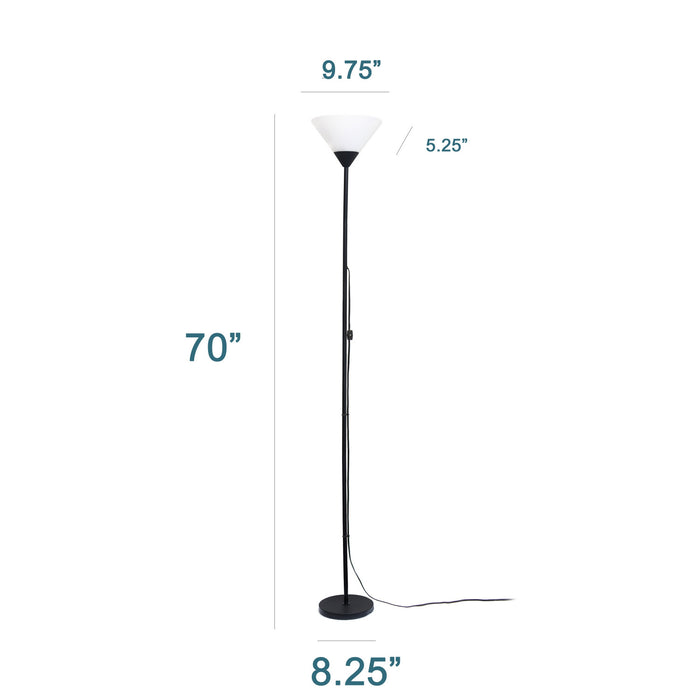 Klara Lampadaire torchiere a 1 lumiere, Onyx, 70 po H