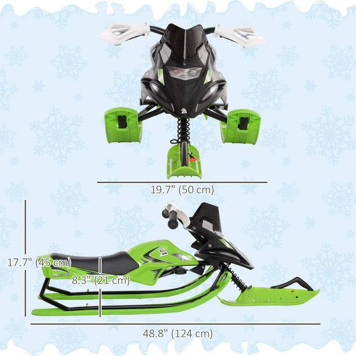 Soozier Luge a neige pour enfants avec siege en caoutchouc rembourre, vert