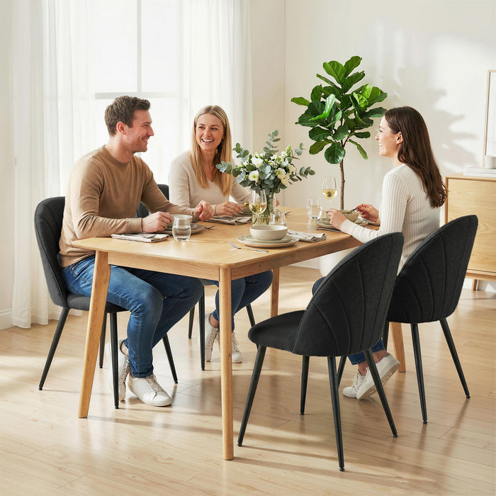 HOMCOM Lot de 4 chaises de salle a manger avec pieds en metal, noir