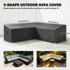 Outsunny V-Shaped Sectional Sofa Cover Waterproof Anti-UV, 105" x 105"