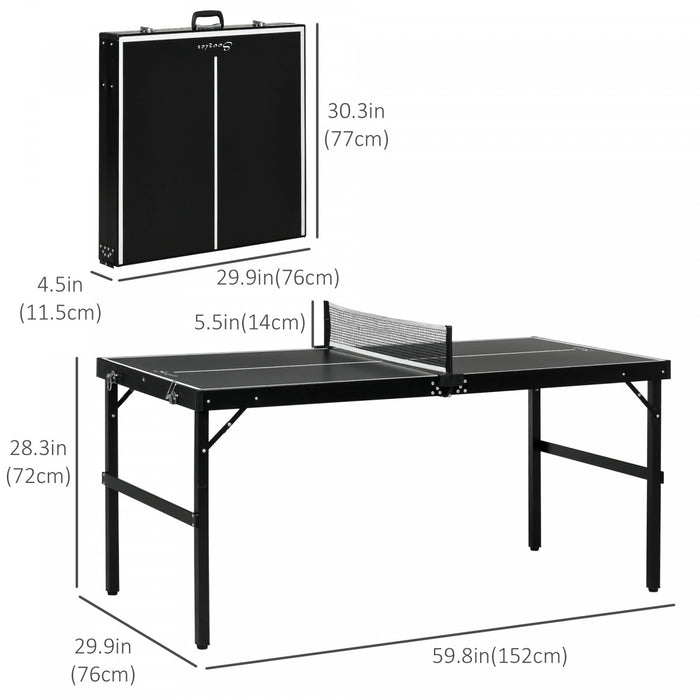 Soozier Table De Ping-pong De Taille Moyenne, Pliante En Aluminium
