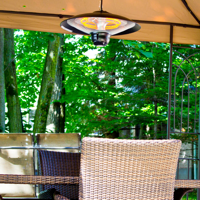 Radiateur de terrasse suspendu électrique à DEL et à infrarouge Energ+ - HEA-21522 BLACK