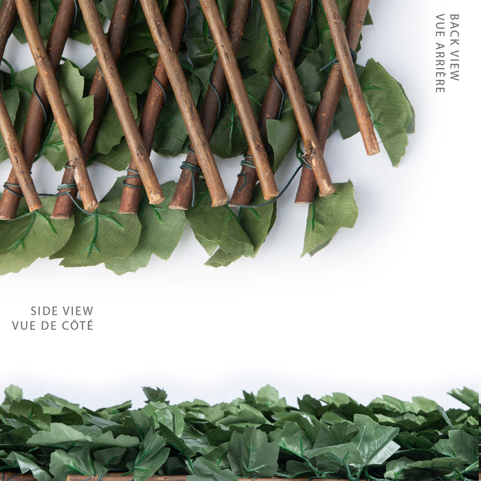 Treillis de saule extensible avec feuilles de lierre - 36 po x 72 po