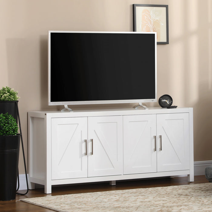 HOMCOM Buffet de cuisine Meuble TV pour televiseurs jusqu'a 65\" Blanc