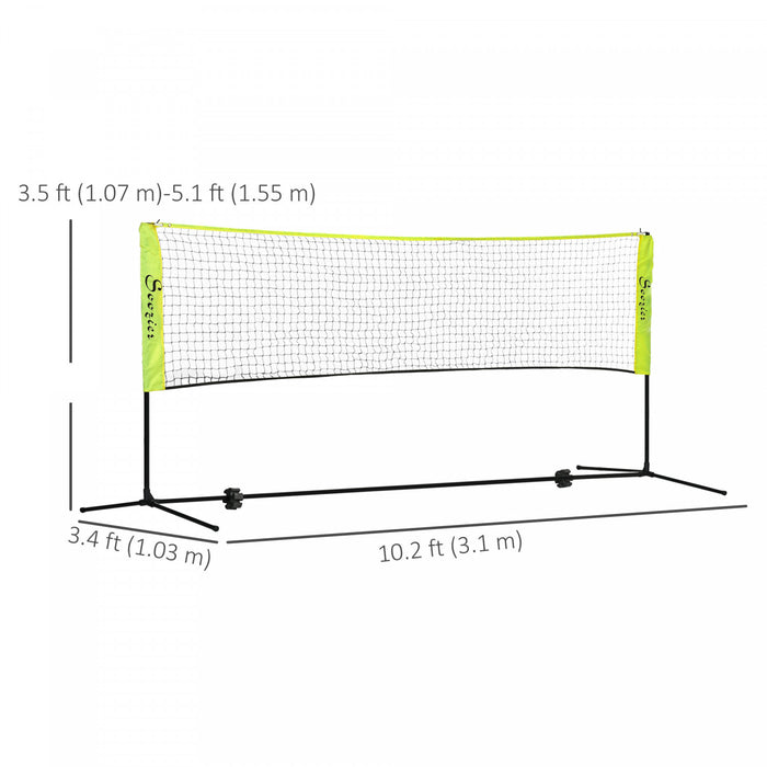 Soozier Filet de Badminton 10pi, pour Volleyball, Tennis, Pickleball, jaune
