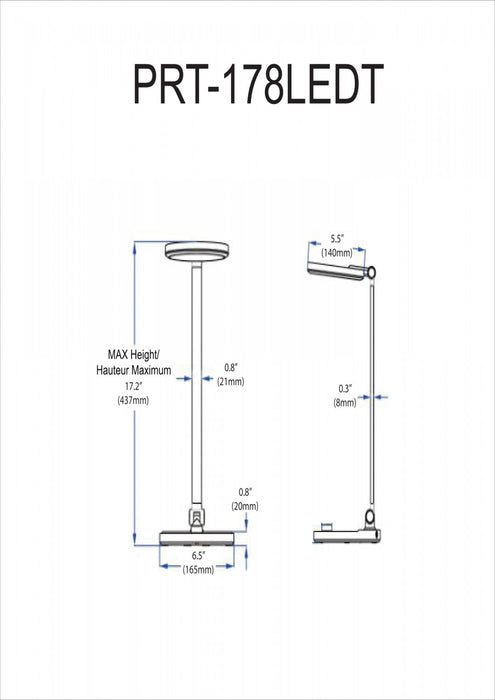 Lampe de table Prescott de Dainolite avec fini noir mat et ampoule de 8 W