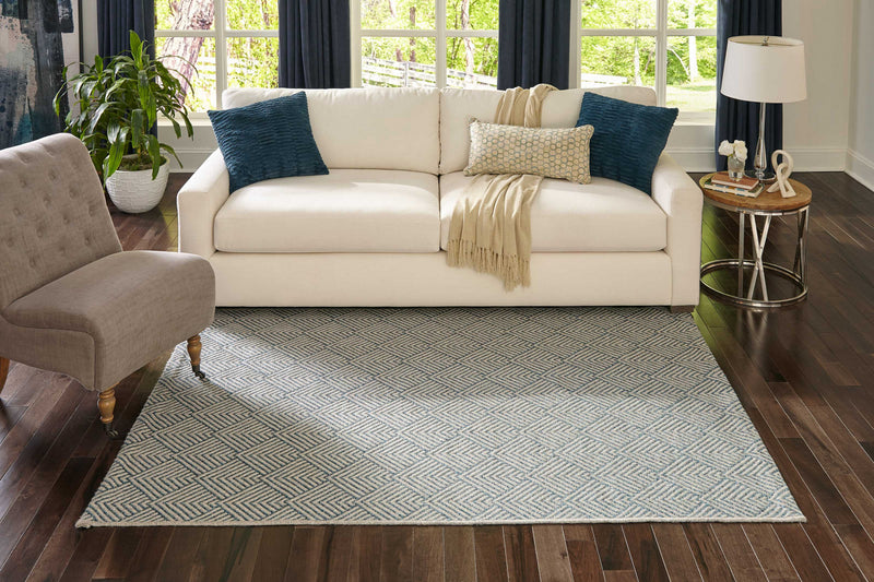 Tapis Contemporain Laura 6'7\" x 9'6\" en Bleu