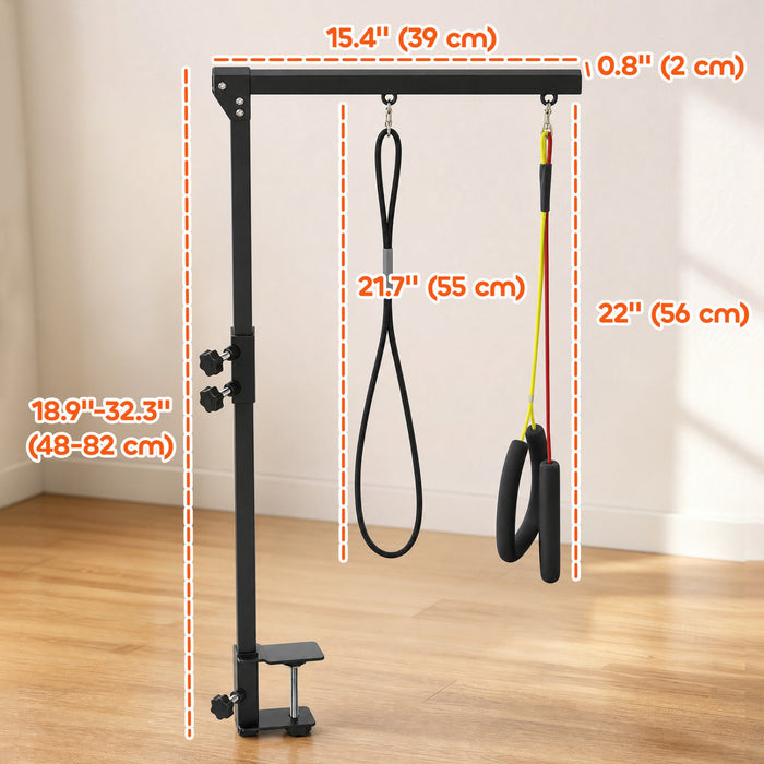 PawHut Bras de toilettage pour chien avec pince reglable 48-82 cm noir