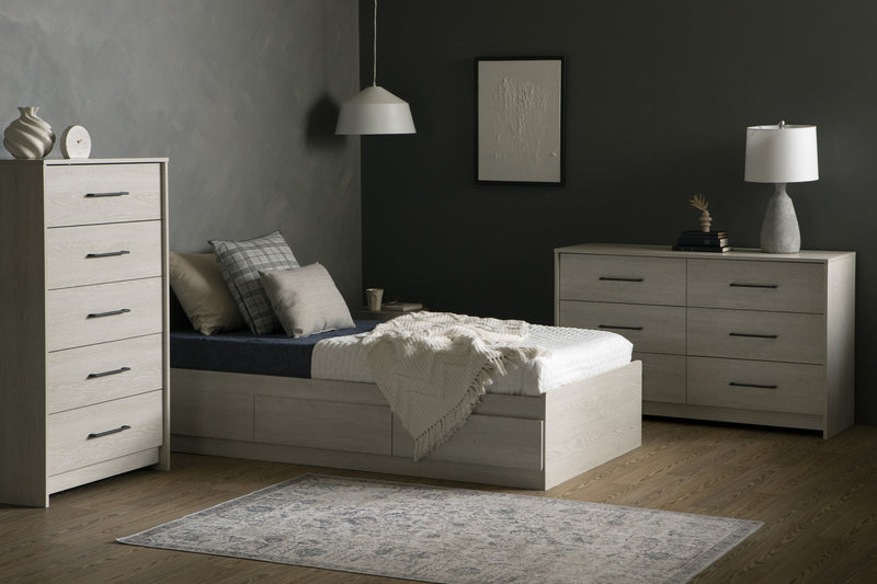  Commode verticale Londen à 5 tiroirs - chêne hivernal