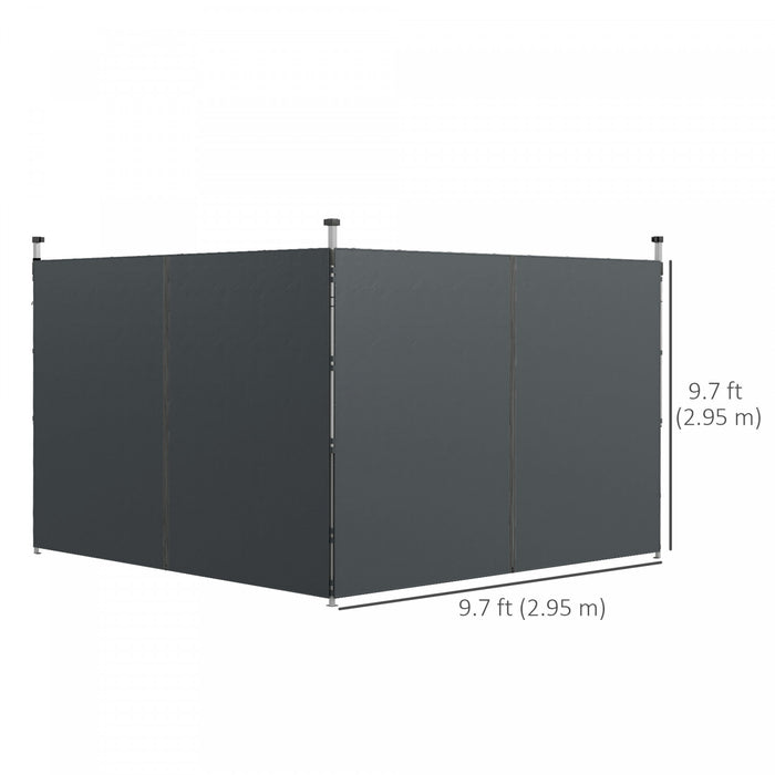 Outsunny Remplacement Des Panneaux Lateraux D'auvent De 10'x20' Ou 10'x10'