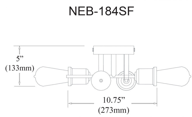 Plafonnier affleuré Nebraska de Dainolite avec fini chromé poli et 4 ampoules