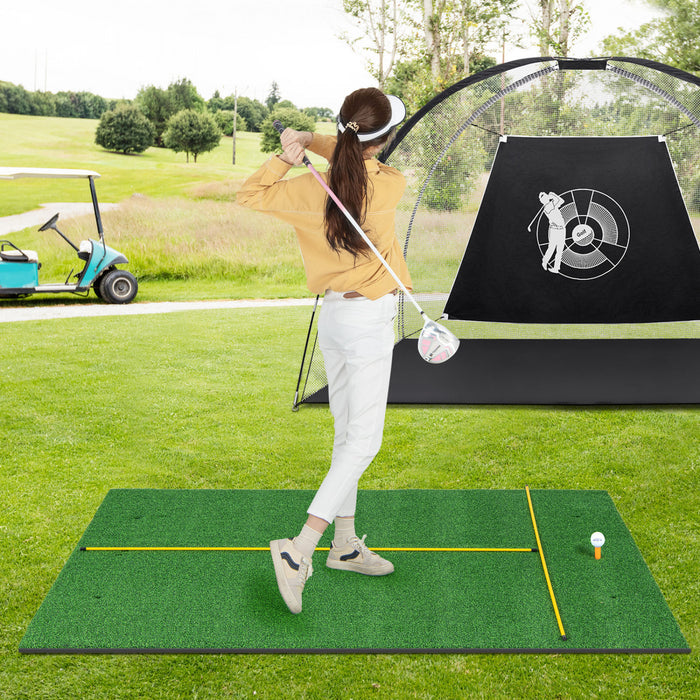 Costway 5 X 4 Ft Golf Hitting Mat Artificiel Interieur Exterieur Turf Golf Training Mat 27 Mm