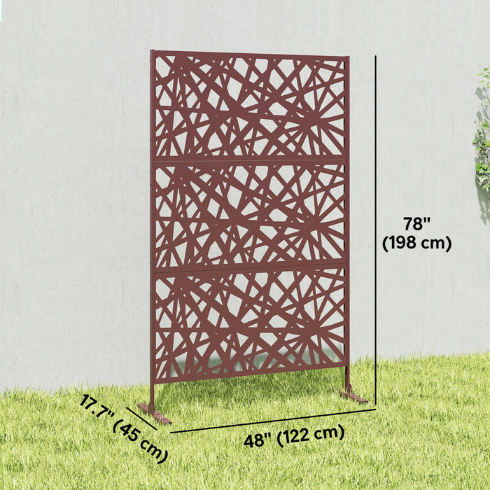 Ecran de confidentialite exterieur Outsunny, separateur sur pied, marron fonce