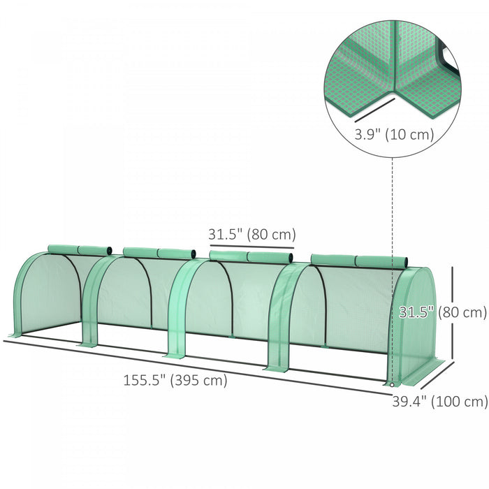 Outsunny Serre Mini-tunnel Avec Couverture En Polyethylene Pour Le Jardin