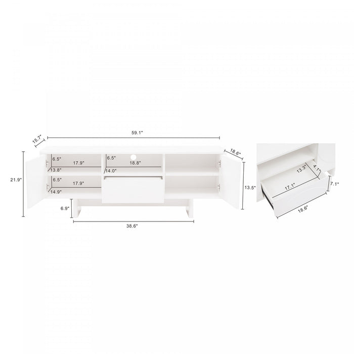 Meuble TV Ella Modern 59\" en blanc