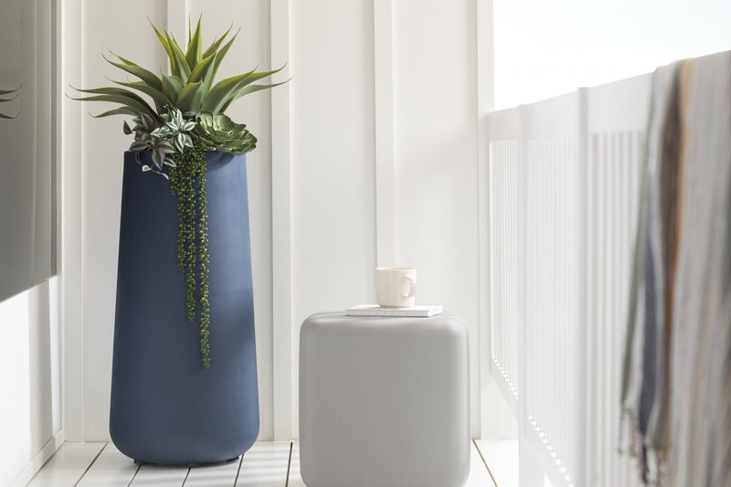 Cache-pot haut Dalya pour l'extérieur - bleu