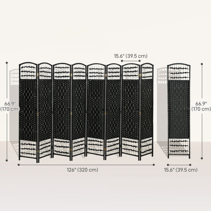 HOMCOM Ecran d'Intimite Pliant de 5.6 pi, Autoportant pour Chambre, noir