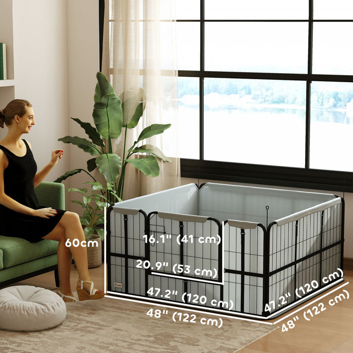 Pawhut Niche De Mise Bas Pour Chiens, Parc Pour Chiots Avec Tissu Oxford 600d, Tapis De Pipi Lavable, Parc Pour Animaux Avec Porte, Pour Chiens De Taille Moyenne Et Grande