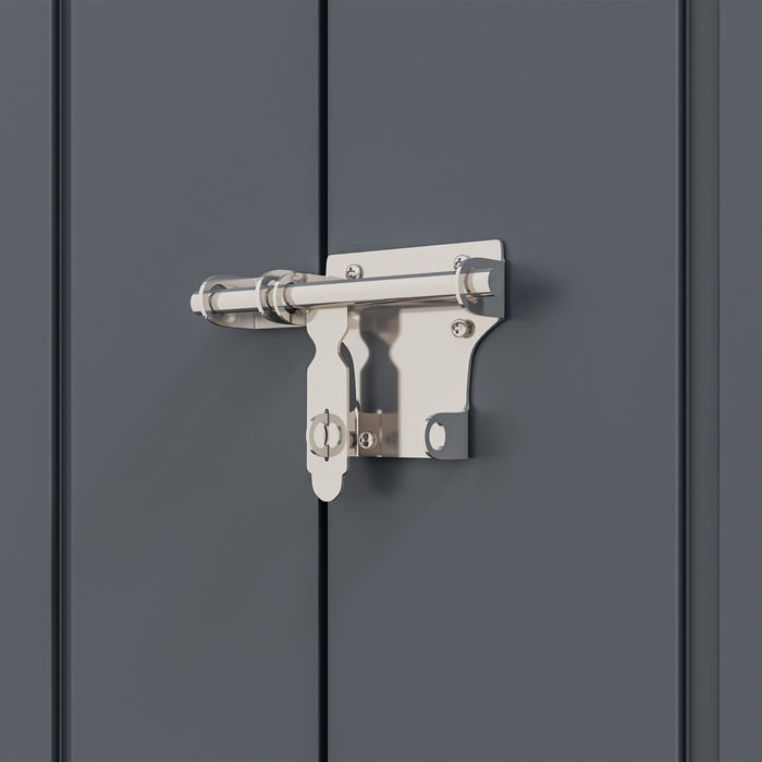 Outsunny Abri De Jardin En Metal 12' X 5,5' Avec Porte Verrouillable, Gris