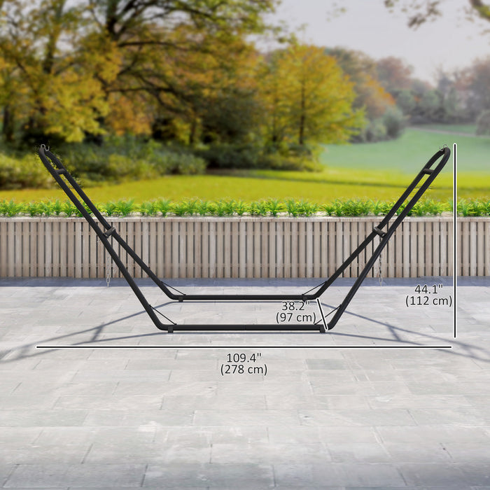 Outsunny Support de Hamac 2,7 m Hauteur Ajustable, Capacite 150 kg, Noir