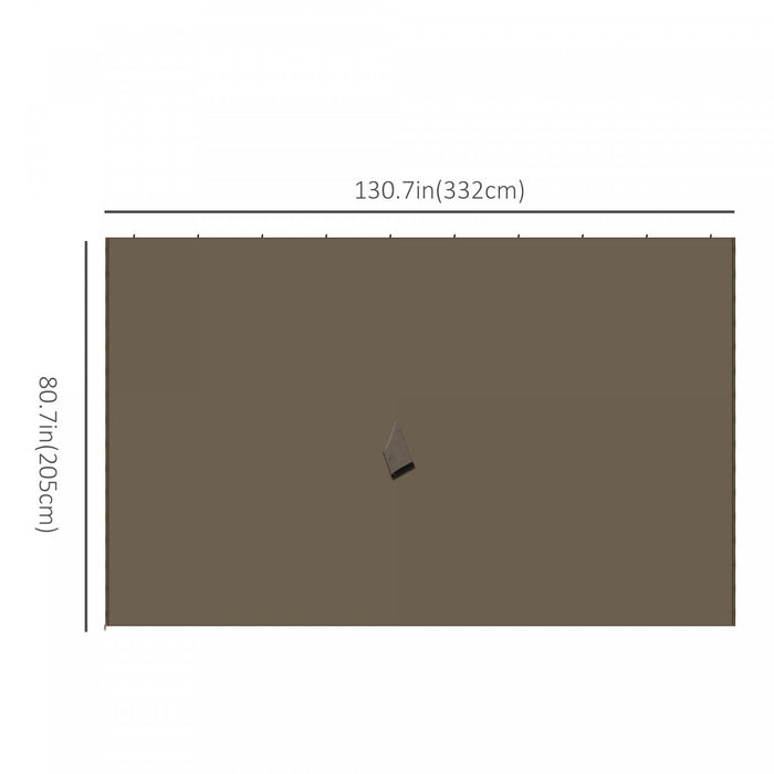 Ensemble De Parois Laterales Universelles Outsunny 10 Pi X 12 Pi Avec 4 Panneaux, Crochets/anneaux En C Inclus Pour Pergolas Et Cabanas, Marron
