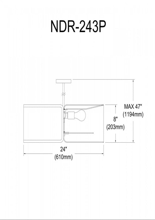 Luminaire suspendu de Dainolite avec abat-jour cylindrique blanc à encoches qui diffuse la lumière, fini noir et 4 ampoules