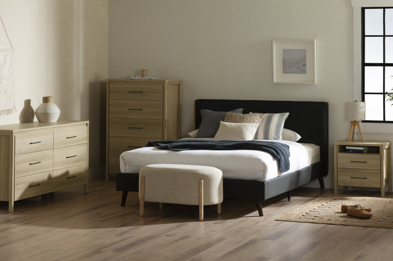 Commode verticale Gravity à 5 tiroirs - frêne naturel