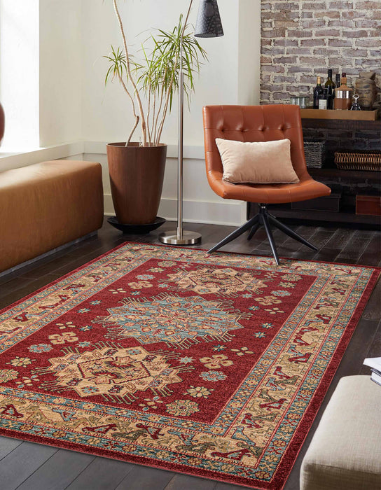 Tapis Traditionnel Mila 7'10\" x 9'10\" en Rouge