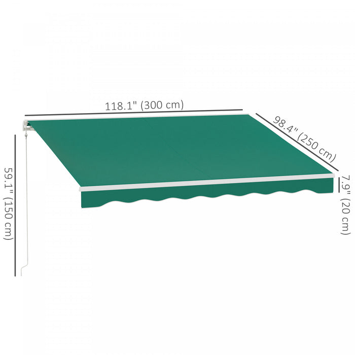 Outsunny Auvent Retractable Electrique 10' X 8' Avec Telecommande, Cafe