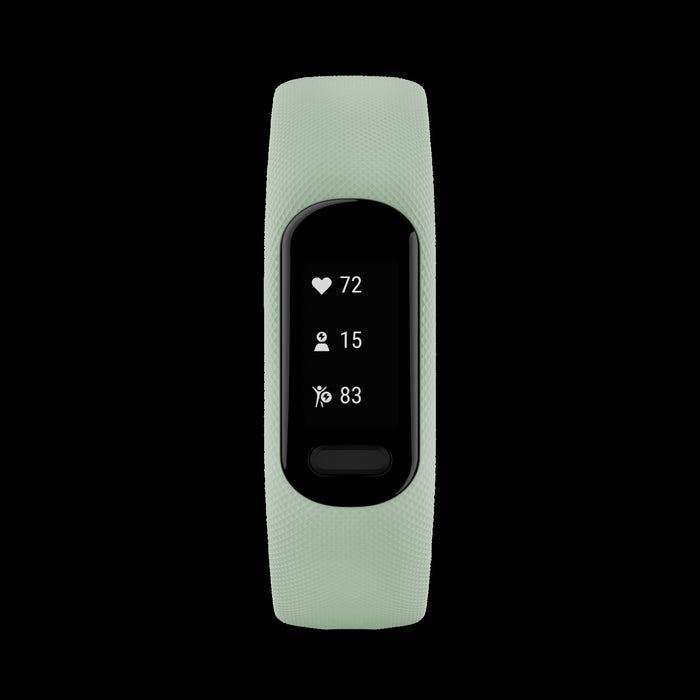 Garmin Vivosmart® 5 Montre Connectee Gps - Suivi D'activite Avec Boitier Noir Et Bracelet En Silicone Menthe Fraiche