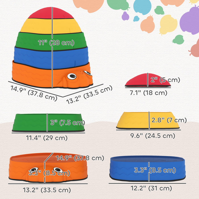 Qaba Coccinelles Pierres d'equilibre pour enfants, 5 pierres de riviere antiderapantes pour favoriser l'equilibre, la coordination, parcours d'obstacles exterieur et interieur
