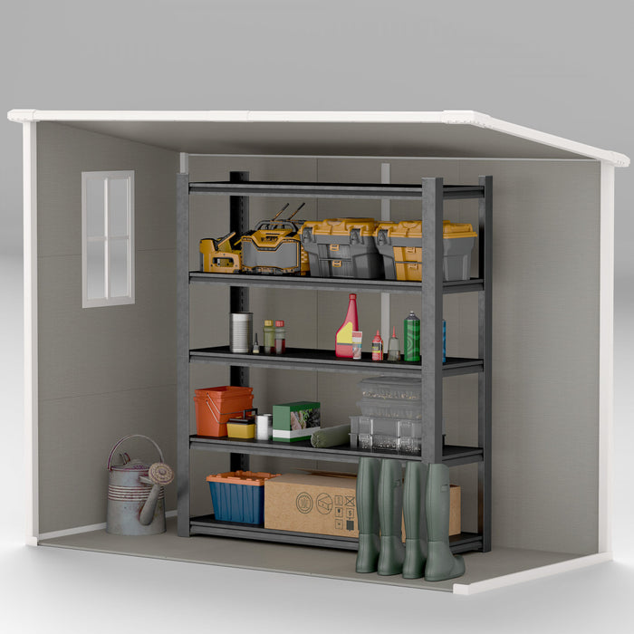 Outsunny Abri De Rangement 8' X 4', Remise En Resine Avec Sol, Gris Clair