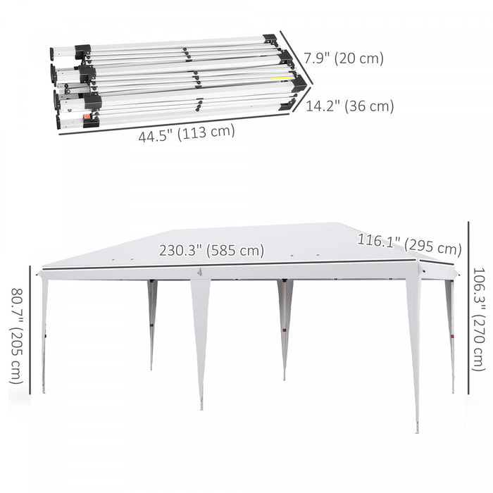 Outsunny Tente De Fete 10'x19' Facile A Installer Avec Sac De Transport