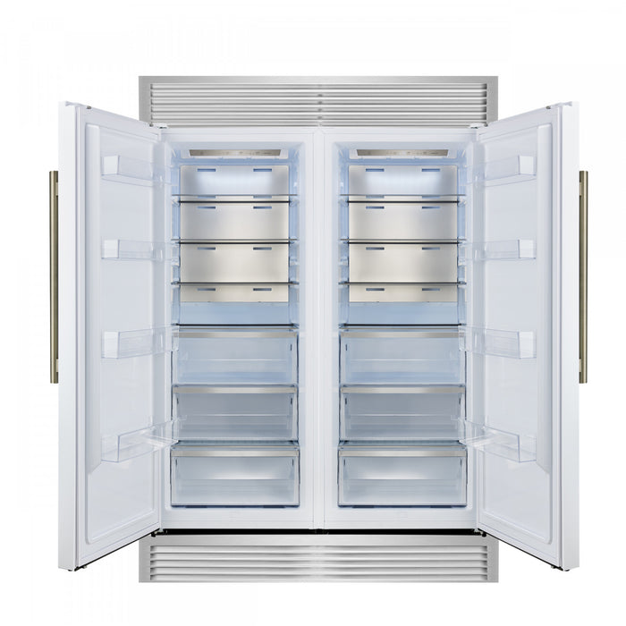 Maderno Refrigerateur/congelateur convertible de 60 po, blanc, grille decorative, 27,2 pi³ - FFFFD1722-60SG-WHT