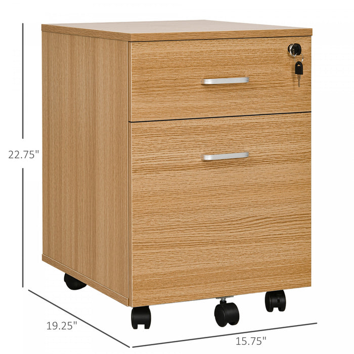 Vinsetto Classeur A 2 Tiroirs Avec Serrure