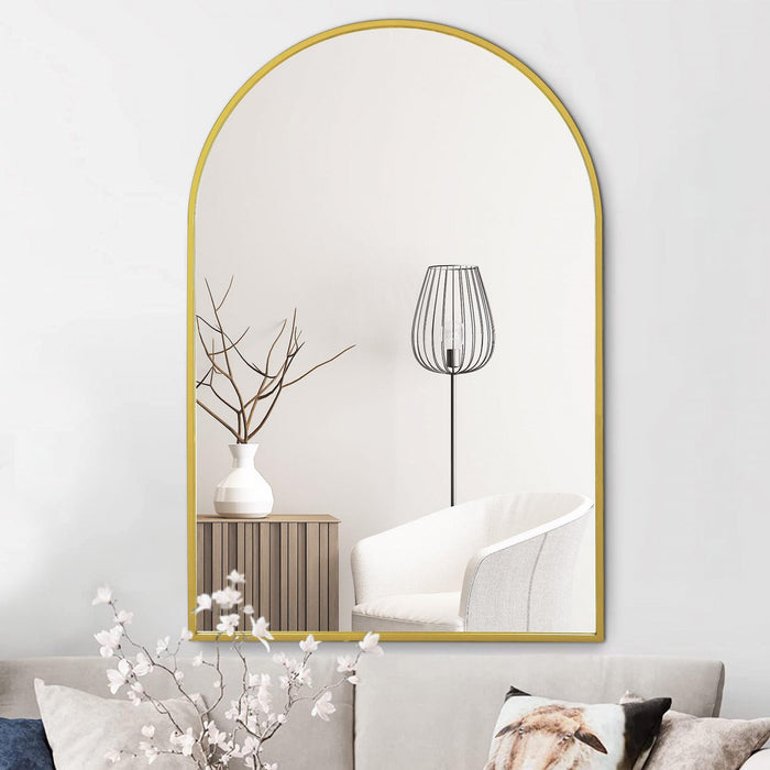 Miroir architectural Arcus 24 po x 36 po fabriqué à la main - doré
