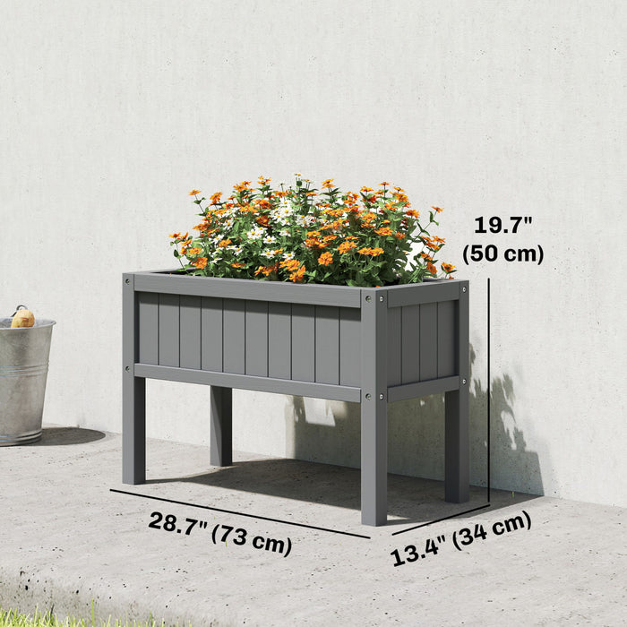 Outsunny Jardiniere surelevee avec trous de drainage, gris