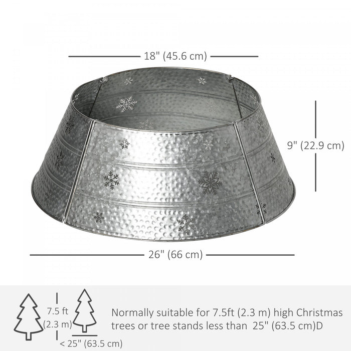 Homcom Collier De Sapin De Noel 26\" Avec Motifs De Flocons De Neige Argente