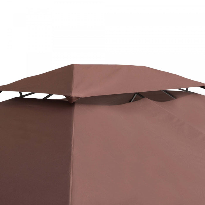 Toile De Rechange Pour Pavillon Tonnelle Tente Polyester Haute Densite Impermeabilise 180 G/mĠ 3 X 4 M Chocolat