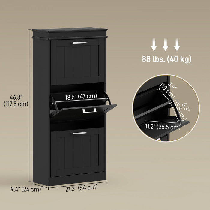 HOMCOM Armoire a chaussures avec tiroirs rabattables et etagere reglable