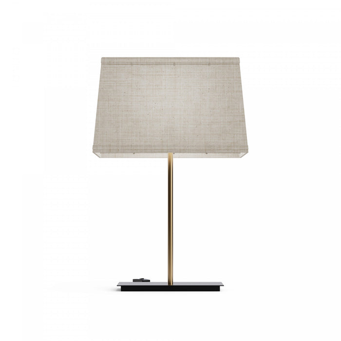 Lampe de table carrée classique dorée de 24 po avec abat-jour texturé