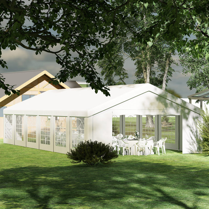 Outsunny Grande Tente De Fete 20' X 40' Avec 12 Fenetre Amovibles