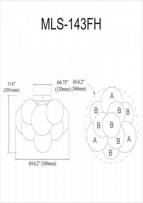 Plafonnier affleuré Miles de Dainolite en verre blanc givré, avec fini chromé poli et 3 ampoules